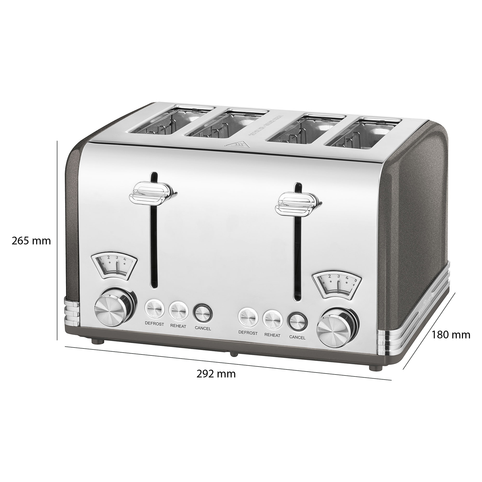 PROFICOOK 4 Scheiben-Toaster - Edelstahl - Vintage-Look