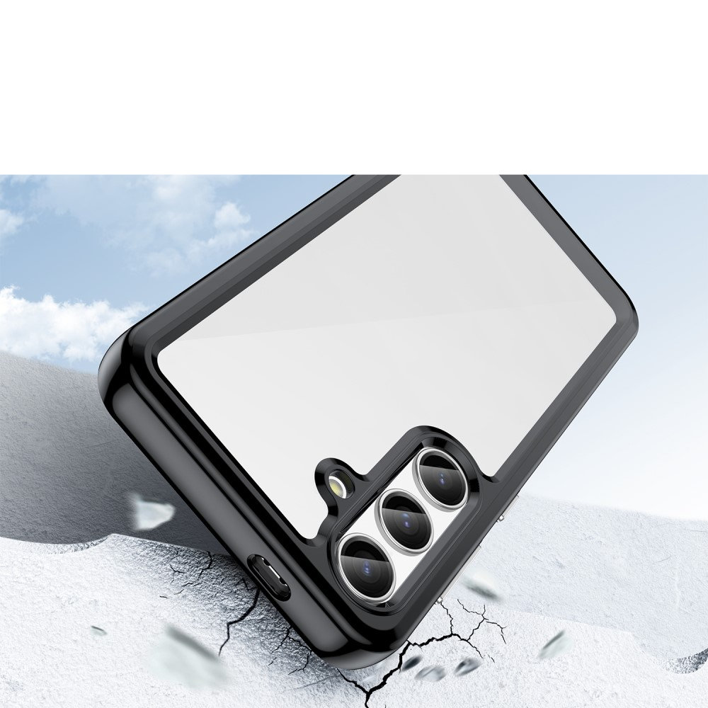 Samsung Galaxy S24 Hybrid Hülle TPU Bumper   Acryl Rückseite - Transparent / Schwarz
