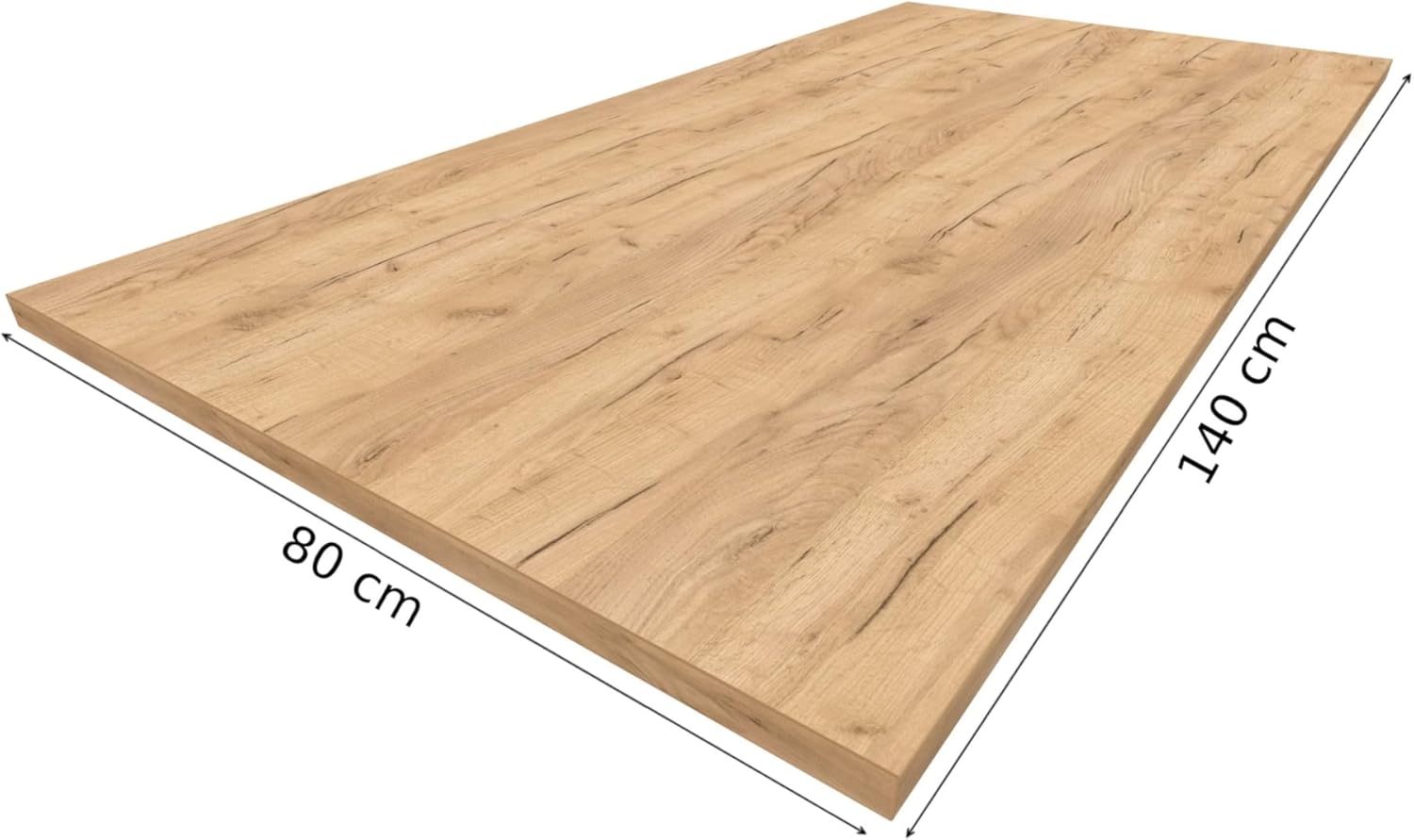 POKAR Tischplatte 140x80 cm | Schreibtischplatte 25 mm Stärke | Ideal für höhenverstellbare Schreibtische und Esstisch | Robuste und Langlebige | Made in Europe | Golden Craft Eichen