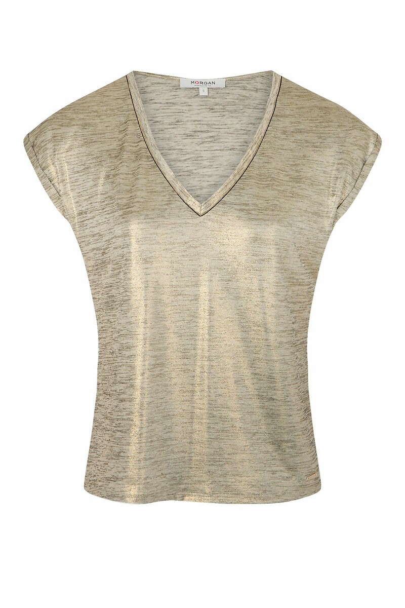 MORGAN<br>Camiseta de manga curta com decote em V