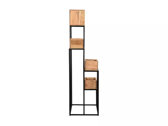 Support de plantes en bois massif et métal noir L43 cm PIANO
