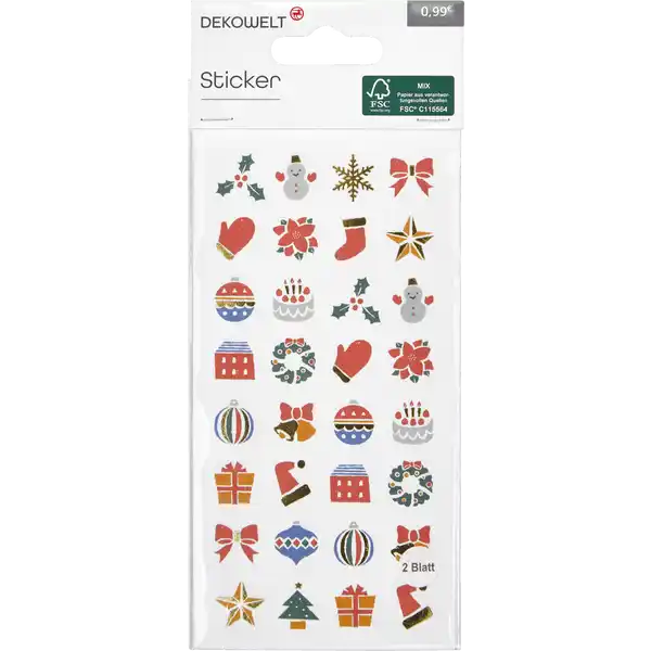 DEKOWELT STICKER WEIHNACHTLICHE MOTIVE