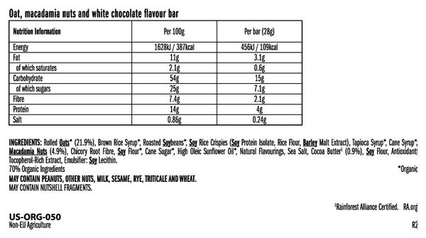 Barre énergétique Clif Bar Mini Chocolat Blanc/Noix de Macadamia - 28g