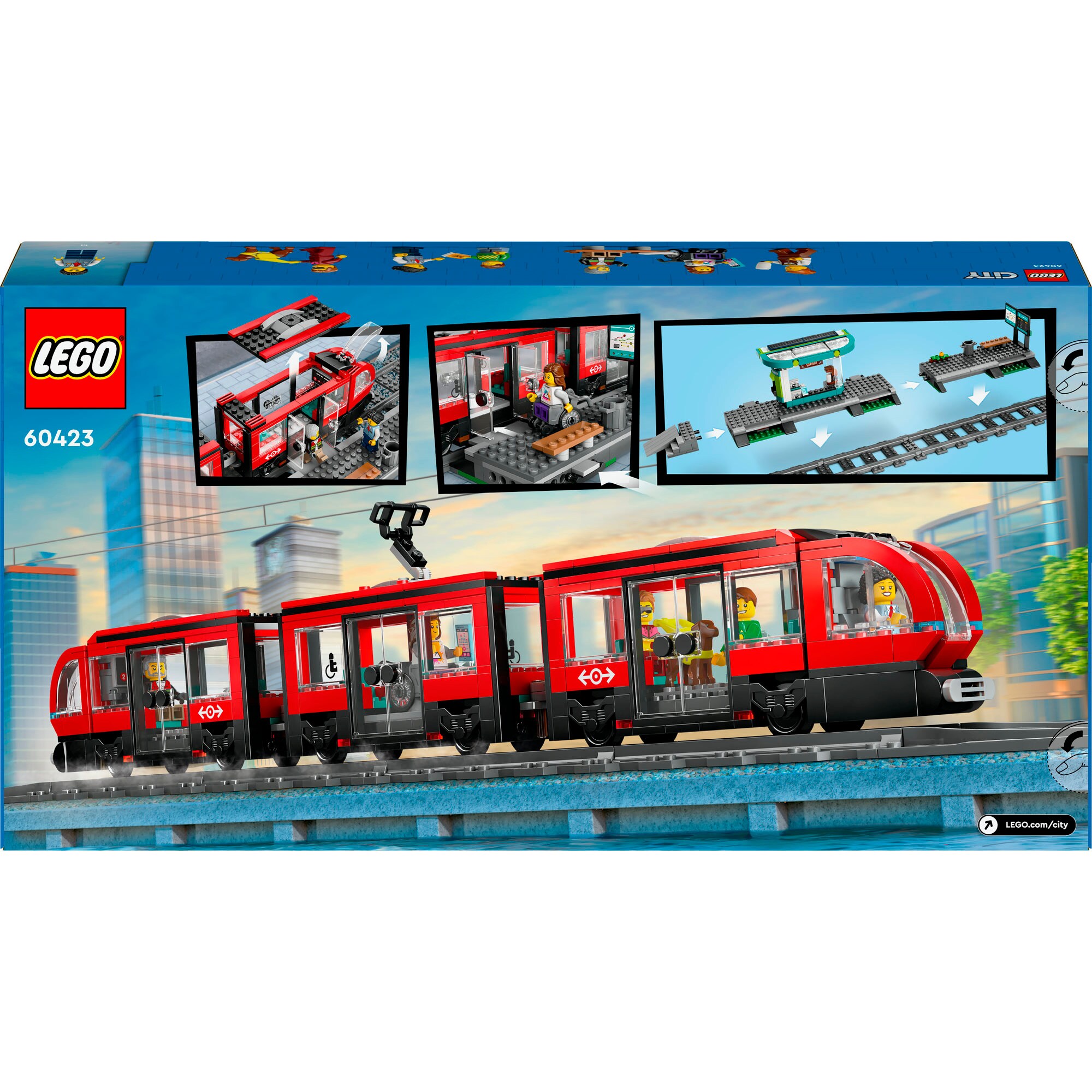 LEGO Konstruktionsspielzeug City Straßenbahn mit Haltestelle