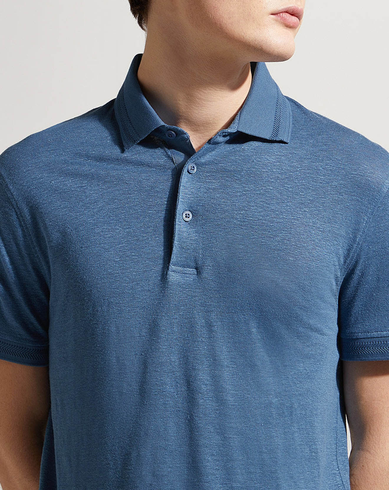 Tommy Hilfiger Polo en Lin mélangé Premium bleu