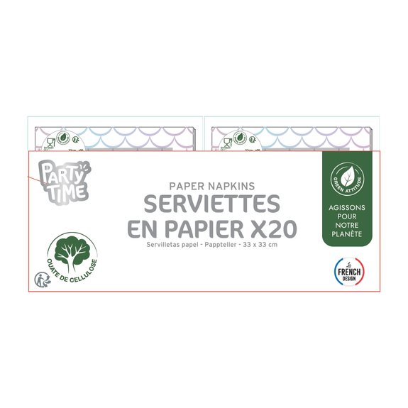 20 serviettes en papier Sirène