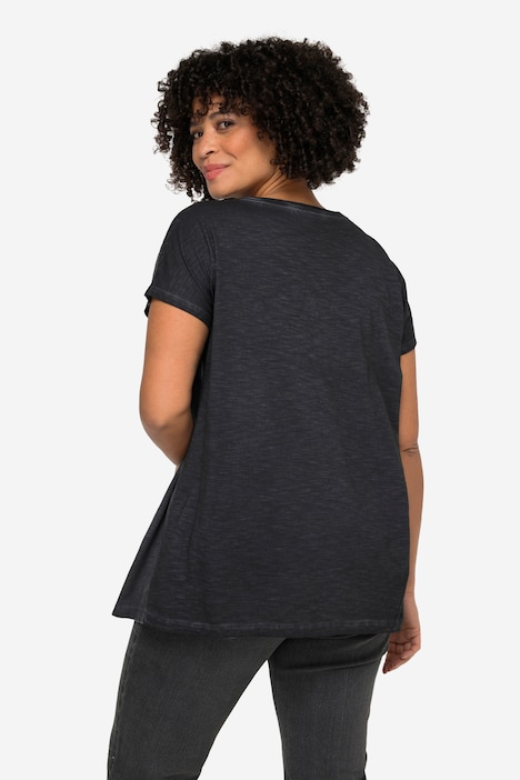 T-Shirt, oversized, Schrift-Motiv, Rundhalsausschnitt, überschnittene Schultern