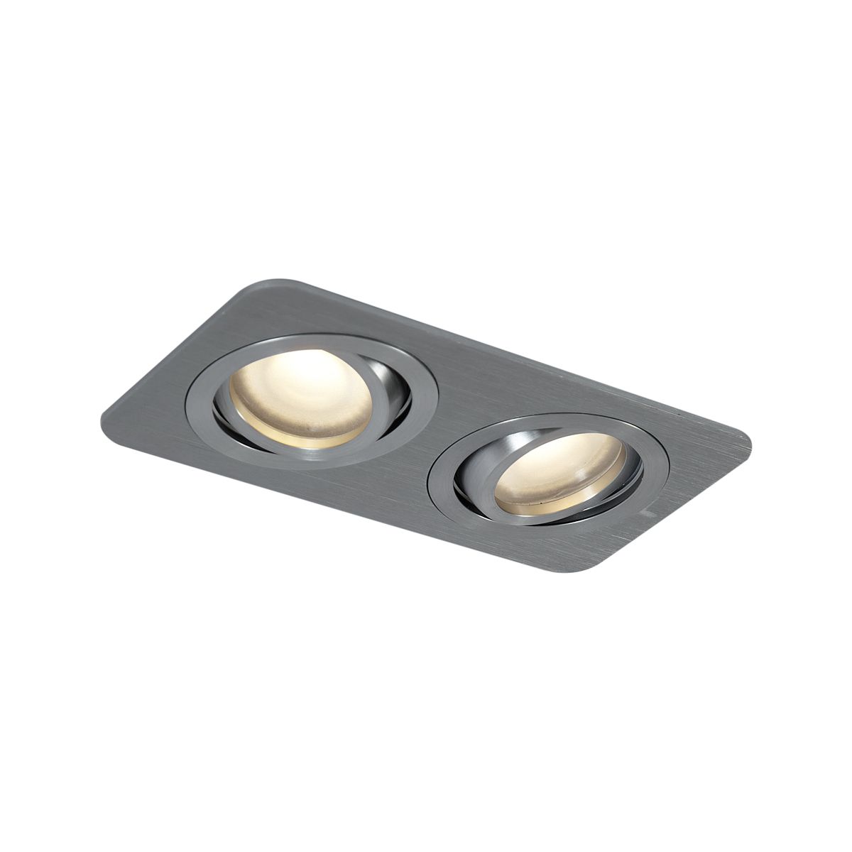 Set van 6 afgeronde inbouwspots gunmetal GU10 50mm draai- en kantelbaar IP44 2-lichts - Alberto