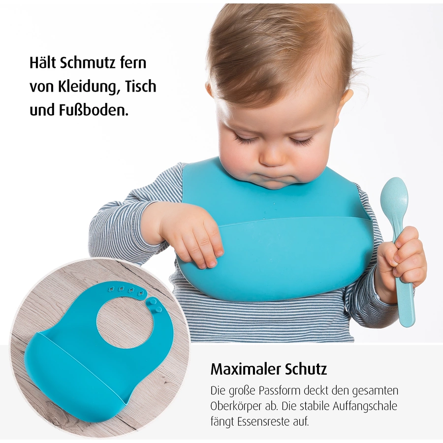 reer Lätzchen Eat’n Tidy aus Silikon, blau