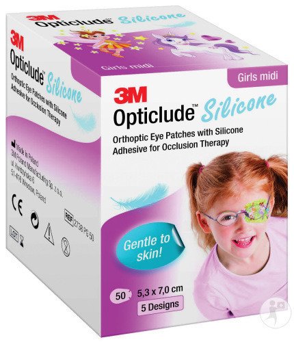 3M Opticlude Silicone Pansements Orthoptiques Girl Midi 50 Pièces