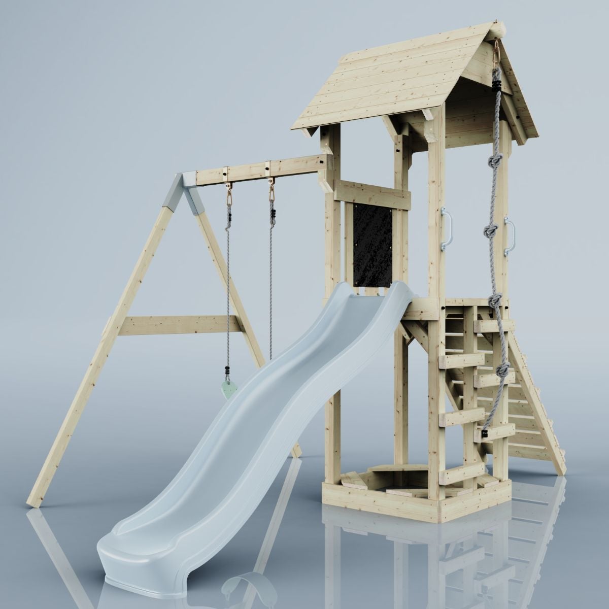 PolarPlay Göteborg houten speeltoren in blauw