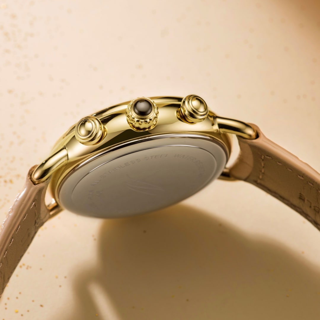 Aerowatch 1942 Chronolady Leder beige
