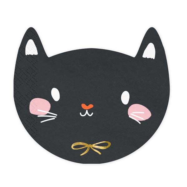 PartyDeco Guardanapos Gato Preto 20 un. - 530021686