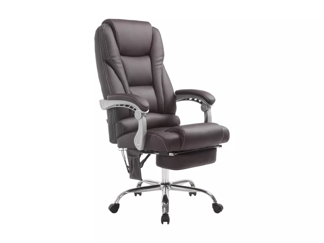 Chaise de bureau - Similicuir & Noyer - Marron - Pacific