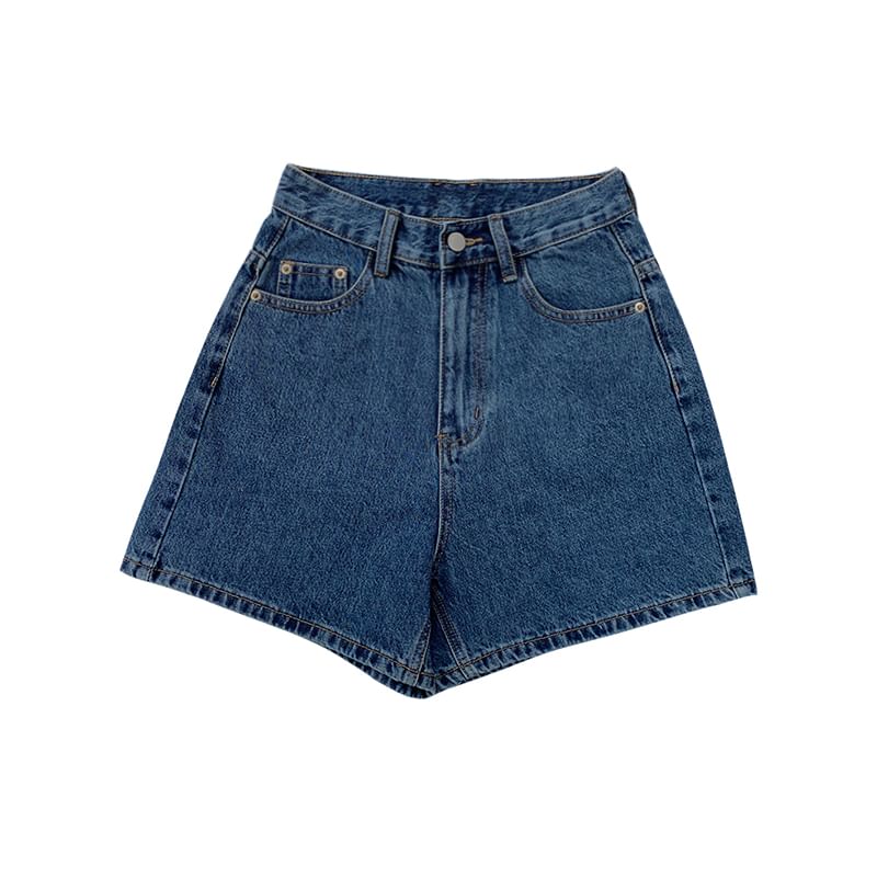 Moon City - Wijde denim shorts