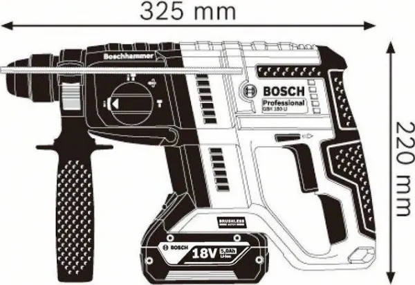Bosch BOSCH HAMMER ACCUMULATOR GBH 180-LI 18V 0xAh BL B0611911120