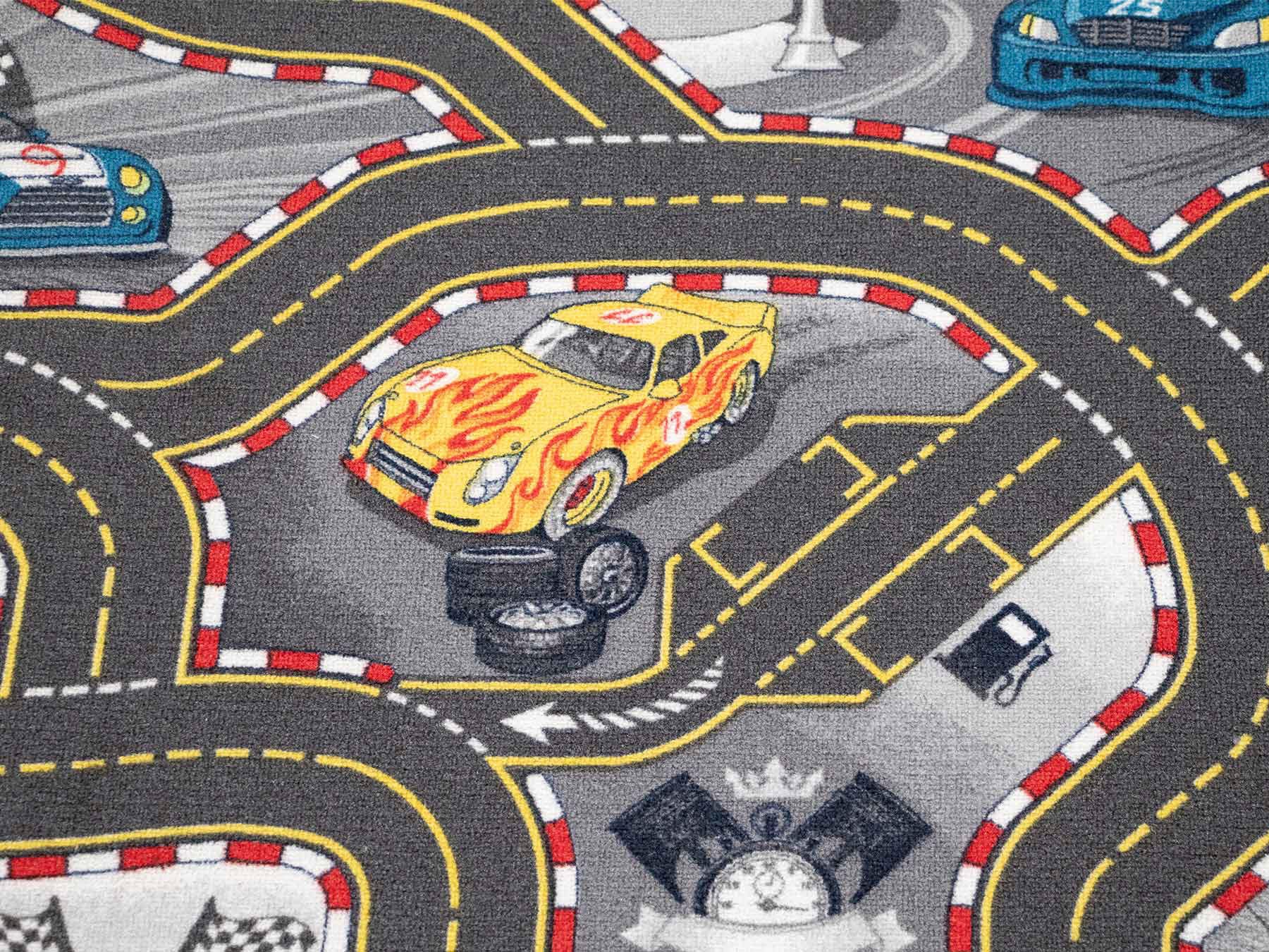 Primaflor-Ideen in Textil Kinderteppich »Spielteppich CARS« rechteckig 6,5 mm Höhe Kurzflor, Strassen-Spiel-Teppich, Motiv Autos, Kinderzimmer
