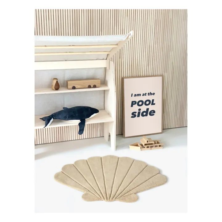 Maison Deux Tapis Coquillage en laine | Sable