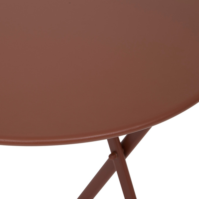 Ensemble table de jardin pliante ronde + 2 chaises GREENSBORO Acajou
