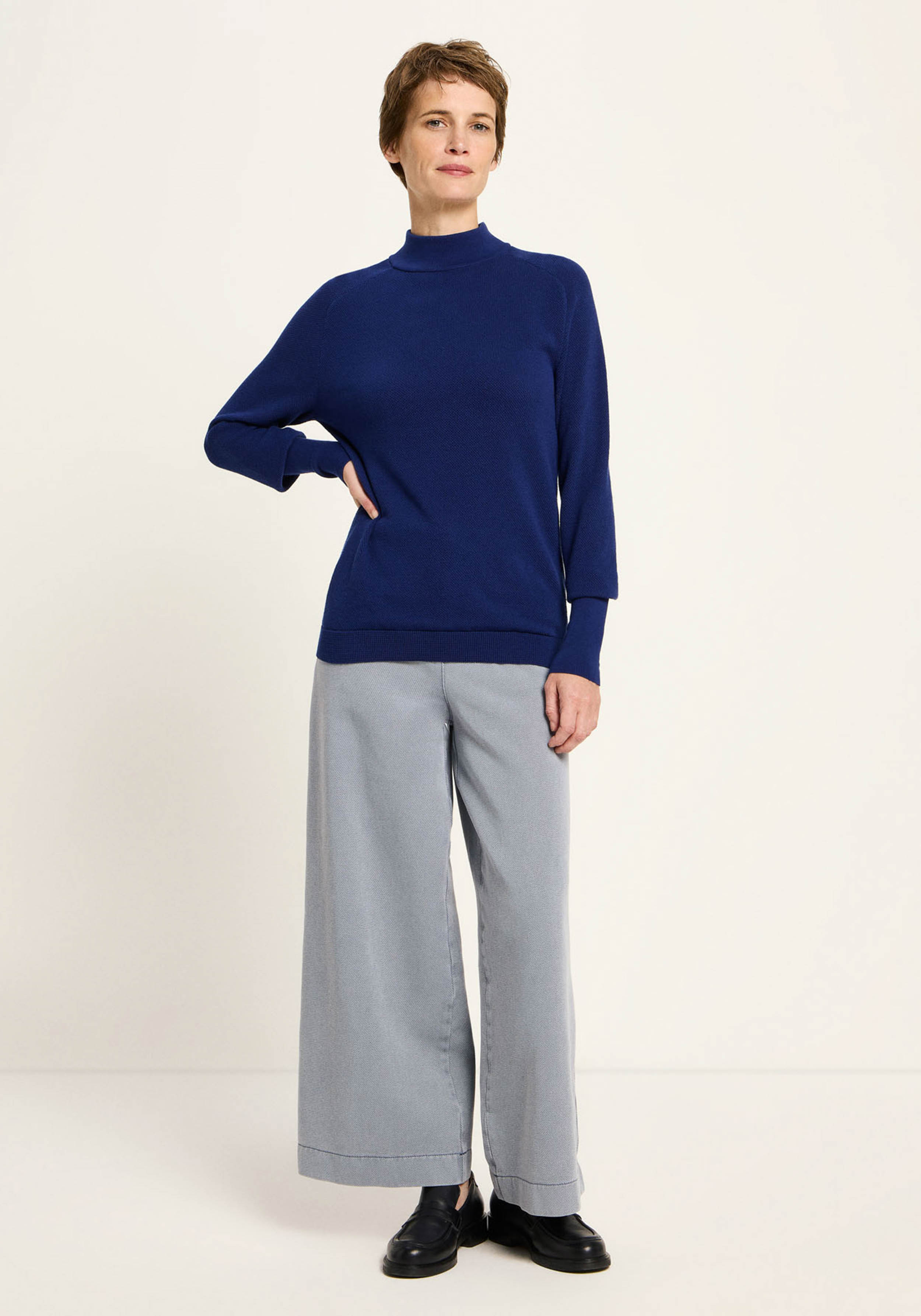 Lanius Rollkragenpullover Purple Blue