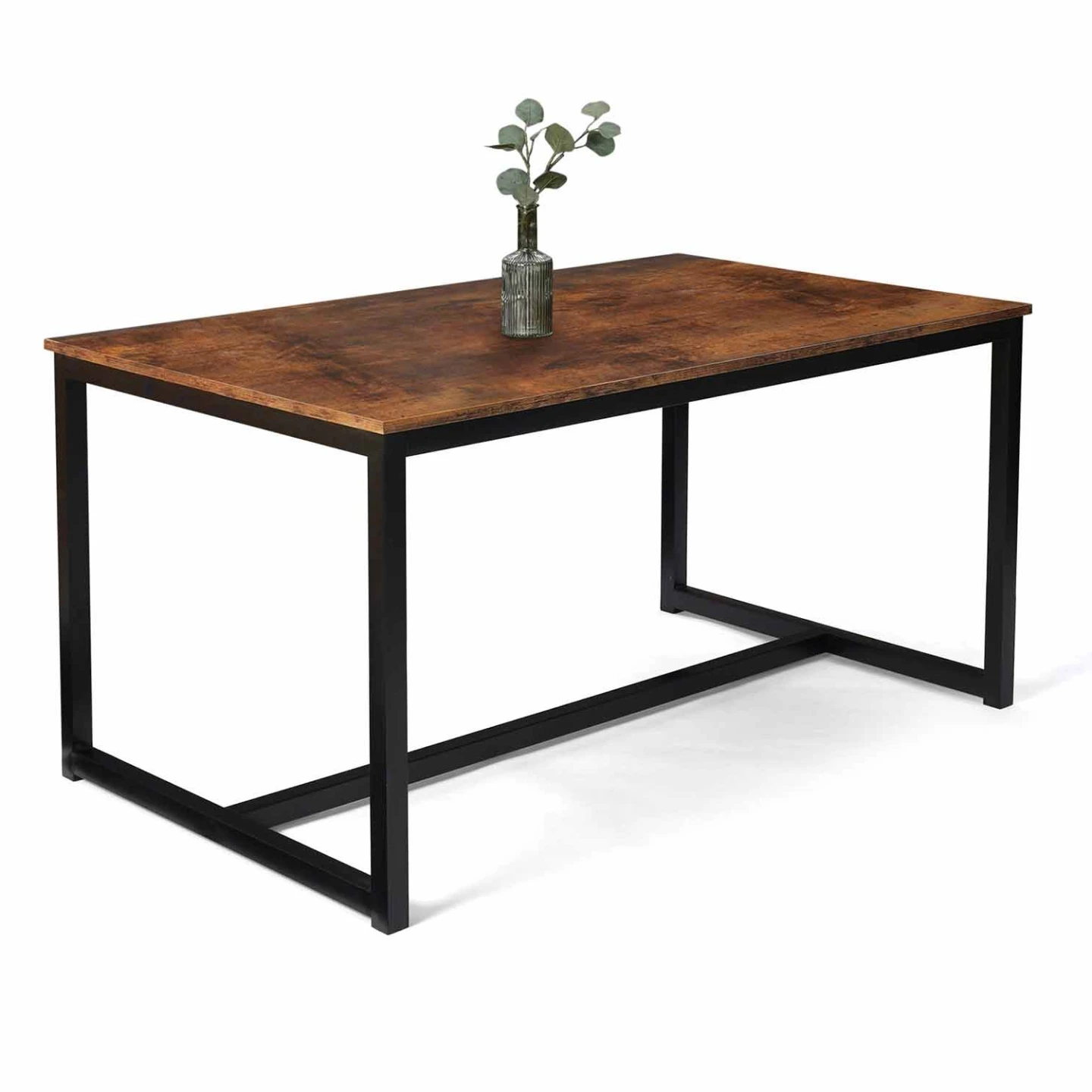 Table à manger rectangle DAYTON 8 personnes design industriel 150 cm