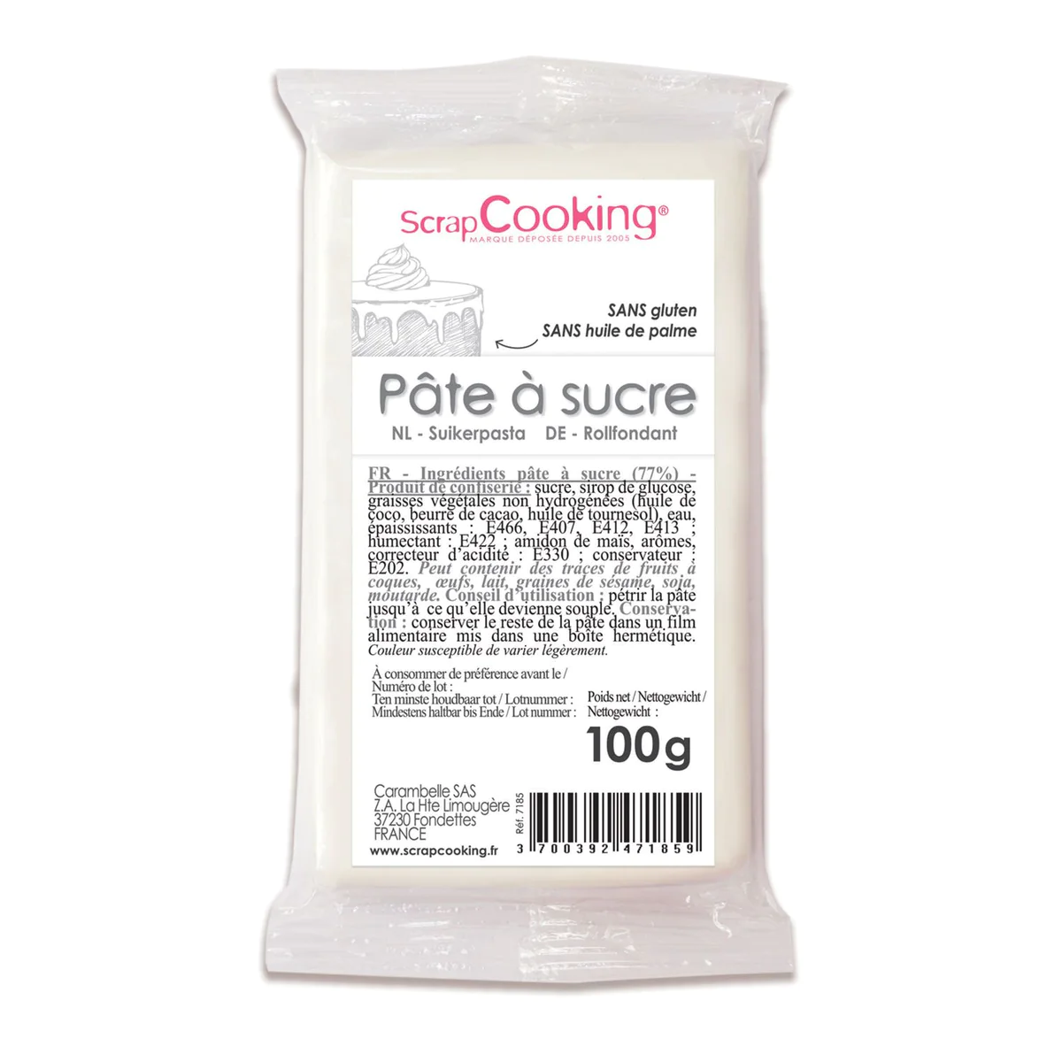 Pâte à sucre blanche 100 g Scrapcooking