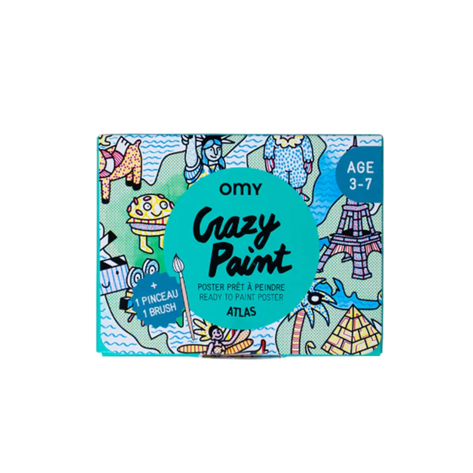 Ausmalposter inkl. Pinsel Crazy Paint Atlas
