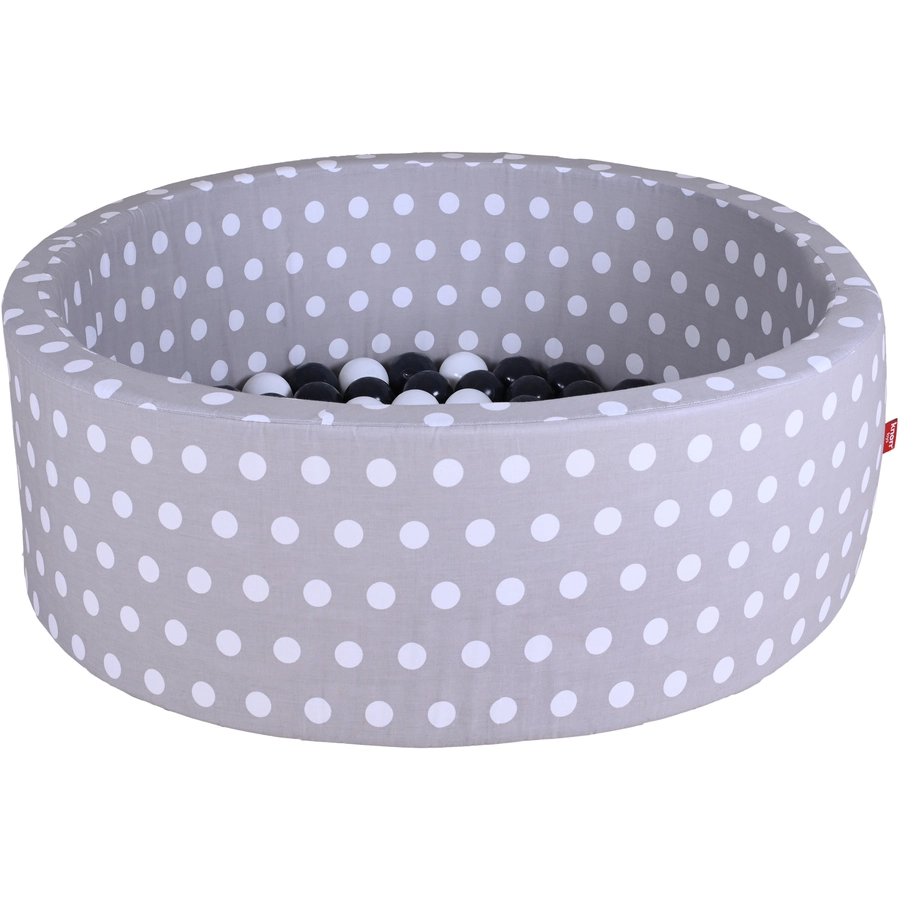 knorr toys® Bällebad soft - Grey white dots - 100 balls greycreme grau