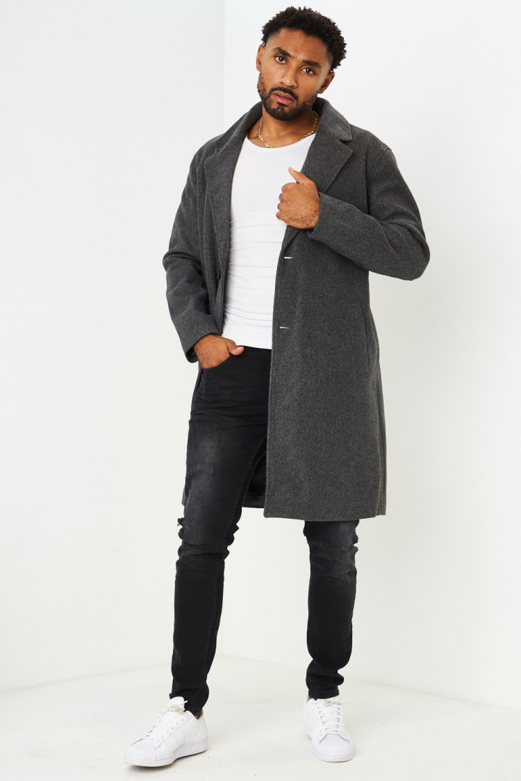 Manteau long élégant gris