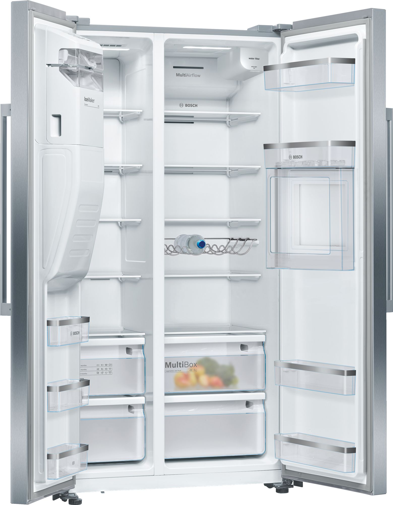 PRODUTO RECONDICIONADO # Refrigerador Americano Série 6 178,7 x 90,8 cm Aço inoxidável resistente a impressões digitais KAG93AIEP-B