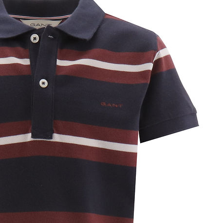GANT Polo - Evening Blue m. R?d/Hvid
