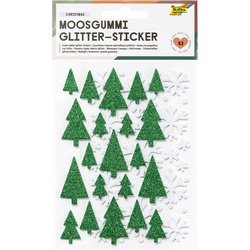 Sticker pailleté en caoutchouc mousse STARS XMAS