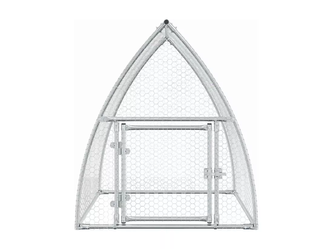 Cage pour poules argenté 100x105x120 cm acier galvanisé