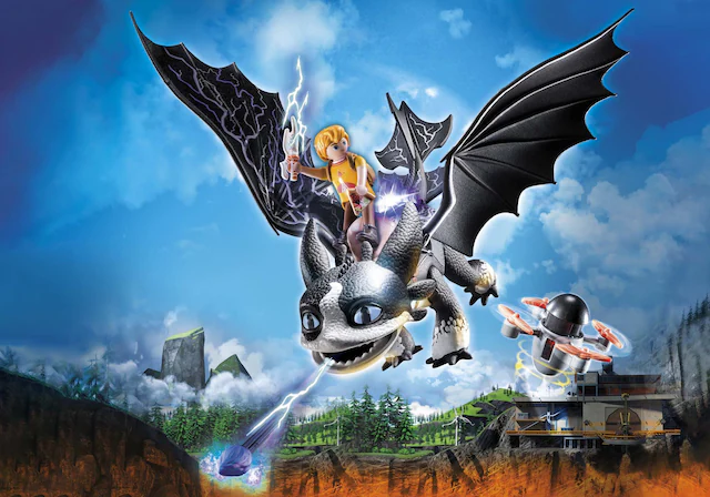 Playmobil® Konstruktions-Spielset »Dragons: The Nine Realms - Thunder & Tom (71081)« Made in Germany