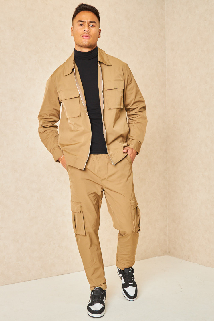 Ensemble camel veste + pantalon cargo