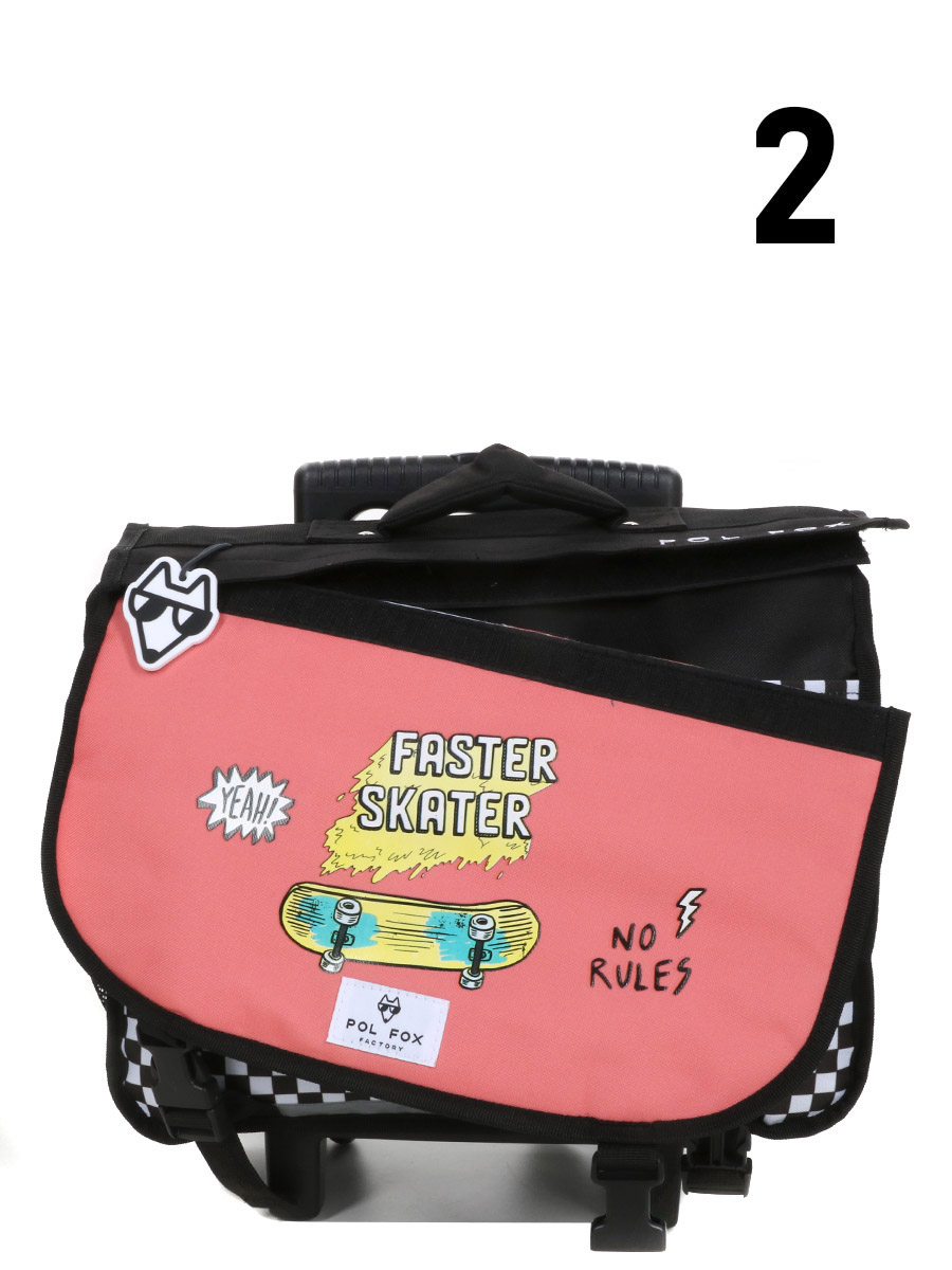 Cartable À roulettes RÀversible Pol Fox Skate 2 - 38 cm