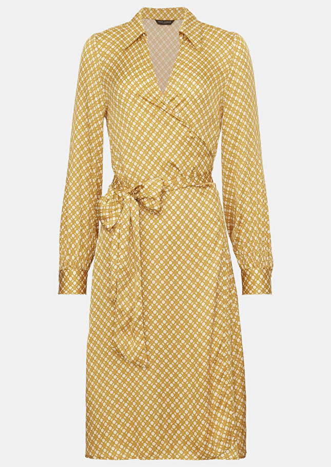 Robe Roselitajaune imprimée petites fleurs en satin