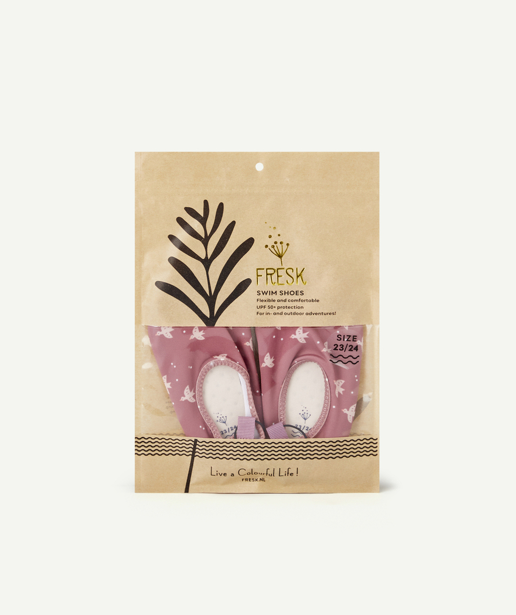 FRESKCHAUSSONS DE PLAGE ANTI-UV BÉBÉ FILLE HIRONDELLES VIEUX ROSE