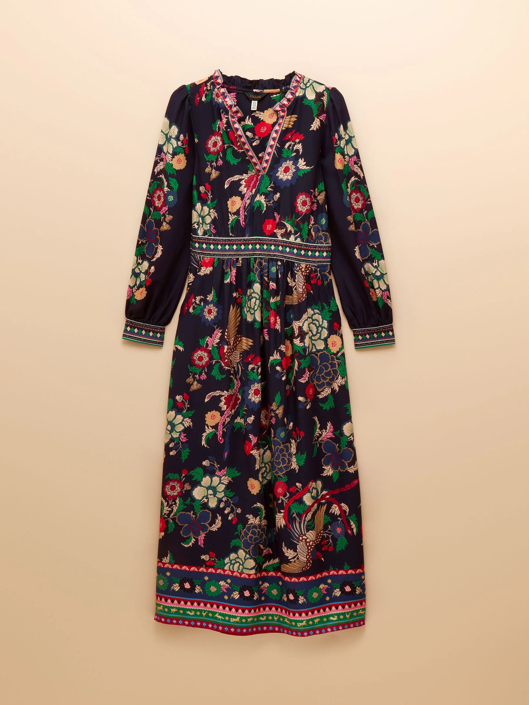 Joules Cressida Placement Floral Long Sleeve Maxi Dress