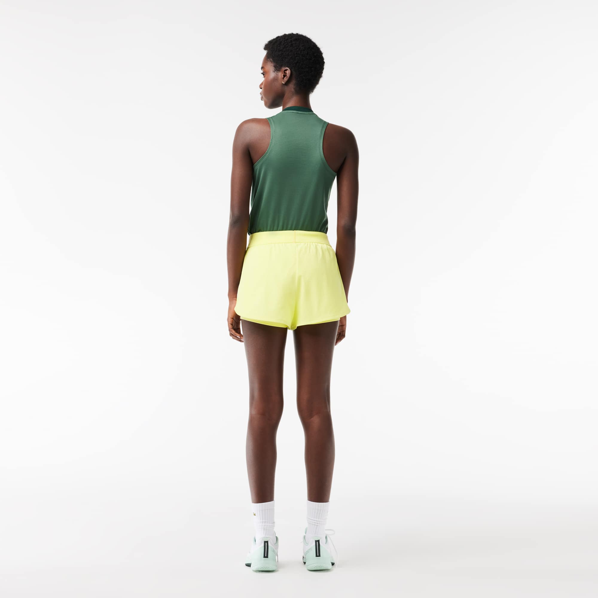 Short Tennis avec shorty intégré en tissu recyclé Shorts - Jaune - Lacoste - Femme