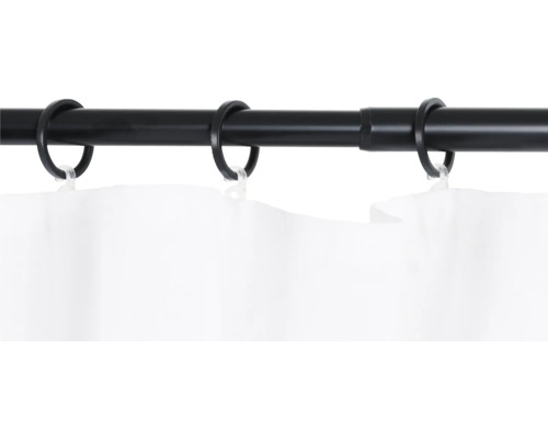 Uitschuifbare gordijnroedeset, Cosy zwart, 120-210 cm, Ø 16/19 mm