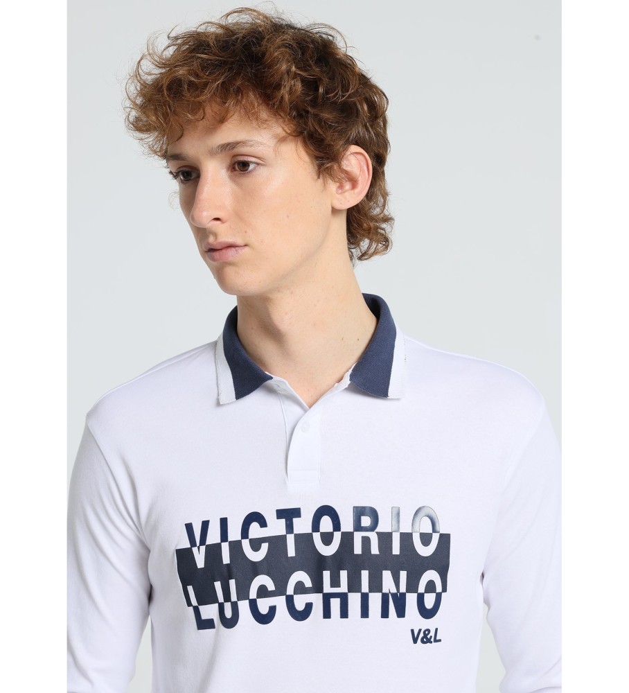 Victorio & Lucchino, V&L Polo de manga comprida 4370428 Branca