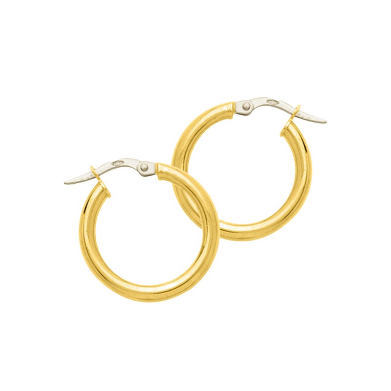 Créoles lisses Femme - Or 18 Carats - Diamètre 15mm