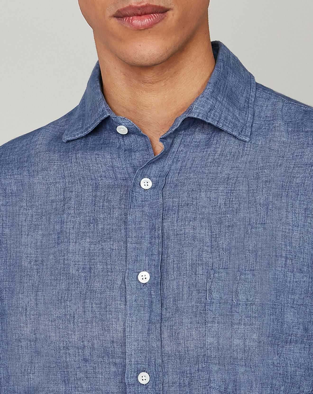 Hartford Chemise regular 100% Lin Paul denim