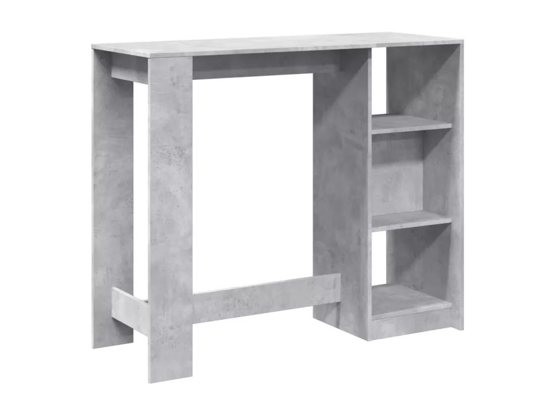 Table de bar avec étagère gris béton bois d'ingénierie