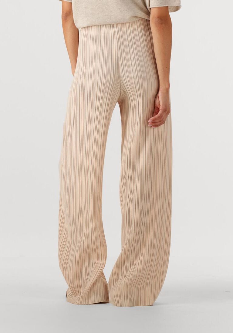 creme forte forte wijde broek poly crepe plisse' regular waist pants