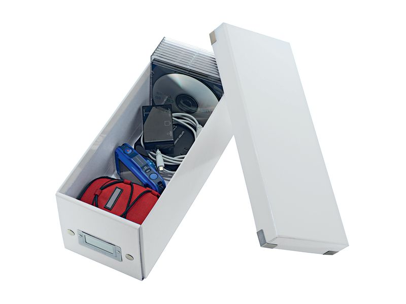 Leitz Aufbewahrungsbox 30 CD-Hüllen, Weiss Zusammenfaltbare Aufbewahrungslösung für CDs, weiss