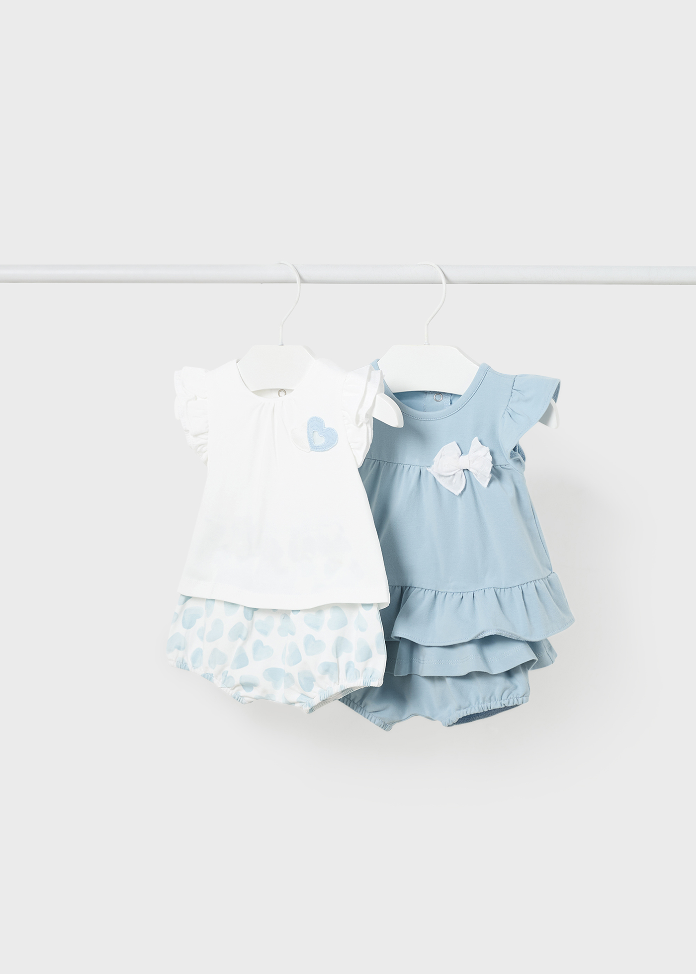 Conjunto de algodão Better Cotton para recém-nascido, 4 peças, rosa.