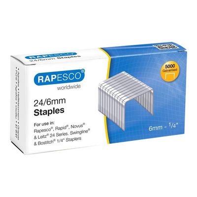 Rapesco - Boîte de 5000 agrafes 24/6 - jusqu'à 20 feuilles