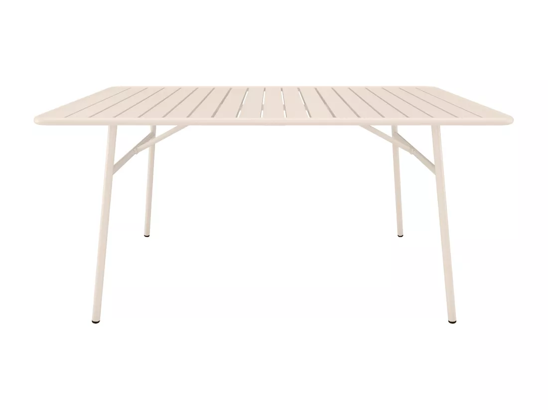 Salle à manger de jardin en métal : une table L.160 cm et 6 chaises - Beige - CEDEIRA de MYLIA